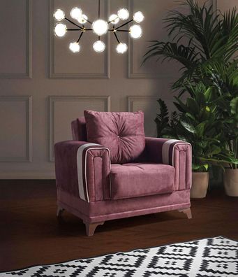 Design Sitzer Luxus Sessel Relax Textil Rosa Sessel Lounge Club Modern