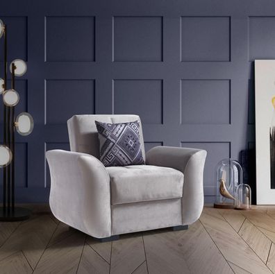 Design Sitzer Luxus Sessel Relax Textil Weiß Sessel Relaxsessel Modern