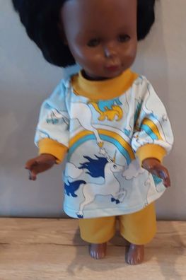 Pullover mit Einhörner und Hose für Puppen in der Gr 45-50 cm