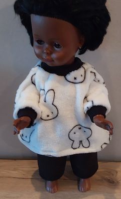 Schwarz weiße Garnitur für Puppen in der Gr 45-50 cm