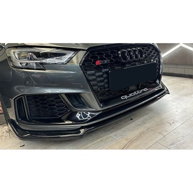 Frontlippe Spoiler Lippe Schwert ABS schwarz glanz passen f Audi RS3 8V Facelift