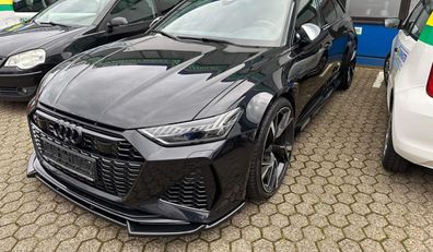 Frontlippe Spoiler Lippe Schwert ABS schwarz glänzend passend für Audi RS6 C8 4K