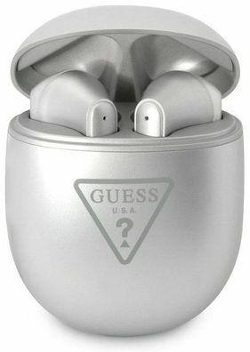 Guess TWS Bluetooth Headset In Ear Kopfhörer, Dockingstation - Silber