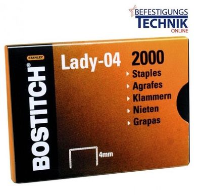 Bostitch Büro Heftklammern 4,0mm verzinkt für Klammerzange Heftzange HP65 Lady Plier