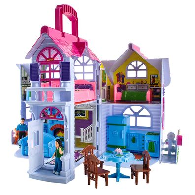 Puppenhaus Aufklappbar mit Möbel und Figuren für Kinder 28,5 cm 22612