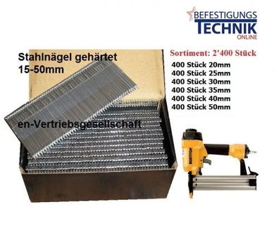 Stahlbrads Sortiment Nägel Fußleistennagler Freeman LDFST50 Tjep ST-15/50 Bostitch SB