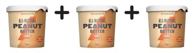 3 x Myprotein Natural Peanut Butter (1000g) Smooth