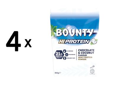 4 x Mars Protein Bounty Protein Powder (455g) Coconut