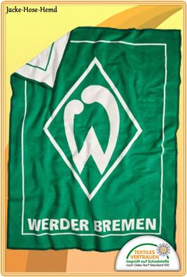 Decke SV Werder Bremen Logo Wappen Kuscheldecke Veloursdecke Gr. 150x200cm NEU