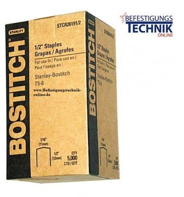 Bostitch STCR2619 6mm Klammern verzinkt für P6C-6 H30-6-E T4 T5 KL-79