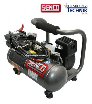 Senco Montage Kompressor PC1010 Leiseläufer 8 Bar 20L/ min Abgabeleistung 3,8L Kessel