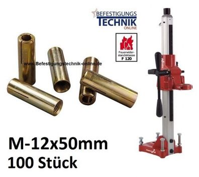 100 Dübel Einschlaganker M12 16x50 für Beton Kernbohrständer Kernbohrgerät ETA