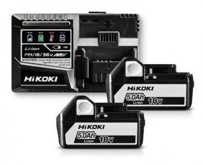 HIKOKI Booster PACK 2x BSL1850 18, 36 Volt 5,0 Ah + Ladegerät UC18YFSL MultiVolt
