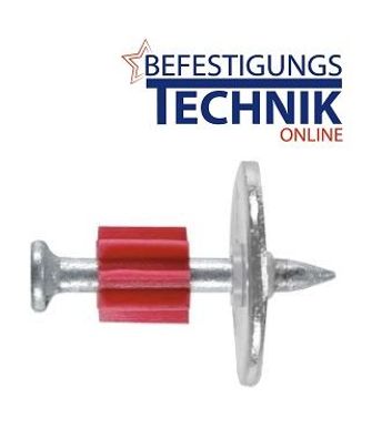 100 Kopfbolzen Betonnägel 3,7x32mm mit 23mm Scheibe 2mm Stahl für Bolzensetzer Würth