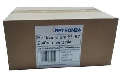 Heftklammern Z 40 CNKHA 40mm verzinkt Prebena Z Haubold KG 725 KL-57 (1Box=11,1 Mille