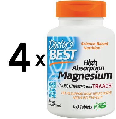 4 x High Absorption Magnesium - 120 tablets