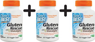 3 x Gluten Rescue with Glutalytic - 60 vcaps