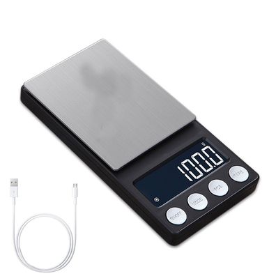 Mini Pocket 500/0,01 g Hochpräzise Waage mit LCD-Hintergrundbeleuchtung, 100 g/0,01 g