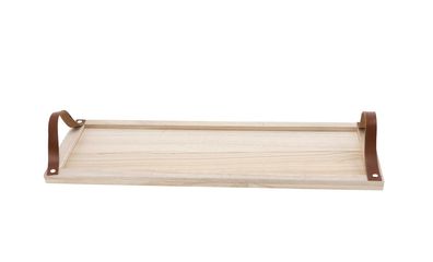 Holz Deko Tablett mit Griffen - 60 x 20 cm - Servier Kerzen Brett natur eckig