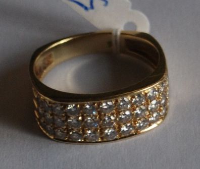 Bandring Ring 0.72 Carat Brillant Diamant Zertifikat 2180, - 585 Gold