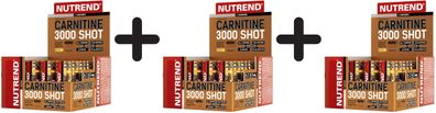 3 x Carnitine 3000 Shot, Strawberry - 20 x 60 ml.