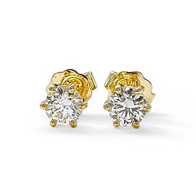 Brillant Diamant Ohrstecker Paar 750/ - Gelbgold 18 Karat Gold 0,60 ct IF/ F