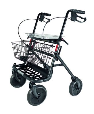 RFM Rollator faltbar Standard Gehhilfe Gehwagen Stockhalter Tablett Korb 130kg