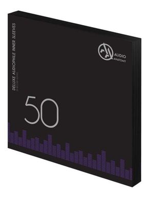 50x 12" Deluxe Audiophile Antistatic Inner Sleeves (Black) - Audio Anatomy - (Vinyl