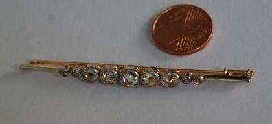 Nadel Brosche Altschliff Diamant 1.30 Carat Sauber Edel 585 Gold