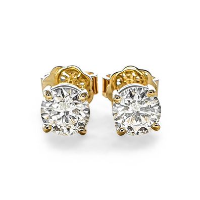Brillant Diamant Ohrstecker Paar 750/ - Gelbgold 18 Karat Gold 0,70 ct IF/ F