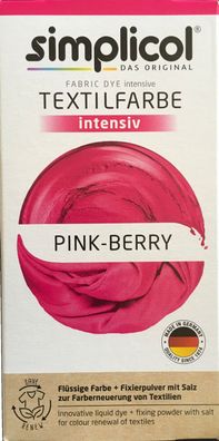 Simplicol Textilfarbe intensiv all in 1 -Flüssige Rezeptur "Pink Berry" Neu