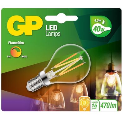 GP Vintage LED-Lampe Filament Dimmbar E14 A45 4W 40W Globe Birne Leuchtmittel