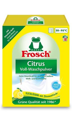 Frosch Voll-Waschpulver Citrus Flecklösend mit Zitronenfrische 18 WL 1,35 kg