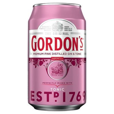 Gordon's Premium Pink Gin & Tonic 10% vol. 0,33L, 12er Pack (12x0,33L)