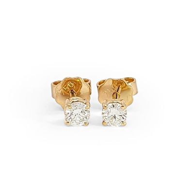 Brillant Diamant Ohrstecker Paar 750/ - Gelbgold 18 Karat Gold 0,40 ct IF/ F