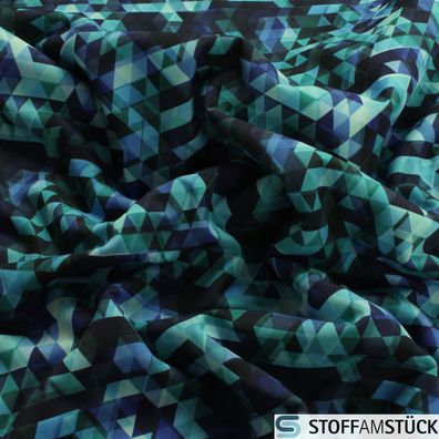 Stoff Polyester Elastan Soft Shell Dreieck blau grün atmungsaktiv Jacke