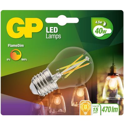 GP Vintage LED-Lampe Filament Dimmbar E27 A45 4W 40W Globe Birne Leuchtmittel