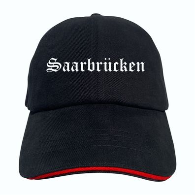 Saarbrücken Cappy - Altdeutsch bedruckt - Schirmmütze - Schwarz-Rotes ...