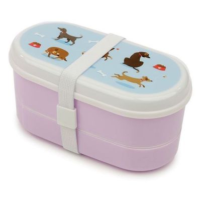 Catch Patch Hunde Gestapelte Bento Box Lunchbox mit Gabel & Löffel