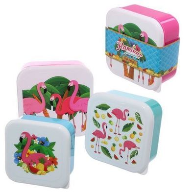 Tropischer Flamingo Design Lunchboxen Brotdosen 3er Set S/ M/ L