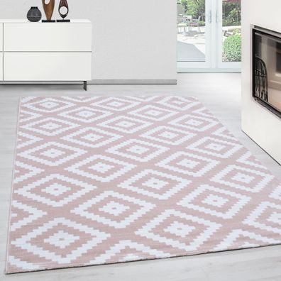 Teppich modern design teppich Rechteck Skandinavische Karo Muster Pink