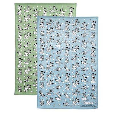 2-er Set Asterix Geschirrtücher aus Polycotton - Idefix (Dogmatix) (pro Stück)