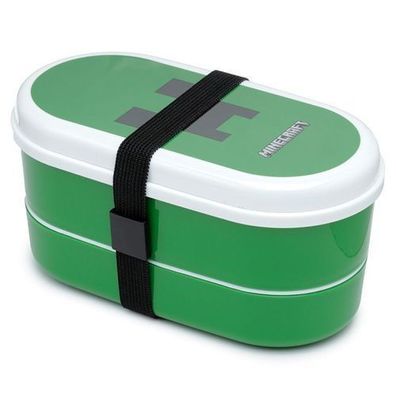Minecraft Creeper Gestapelte Bento Box Lunchbox mit Gabel & Löffel