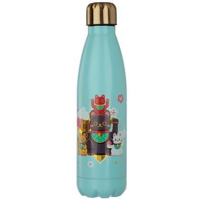 Maneki Neko Glückskatze Edelstahl Heiße & Kalte Getränke Flasche 500ml