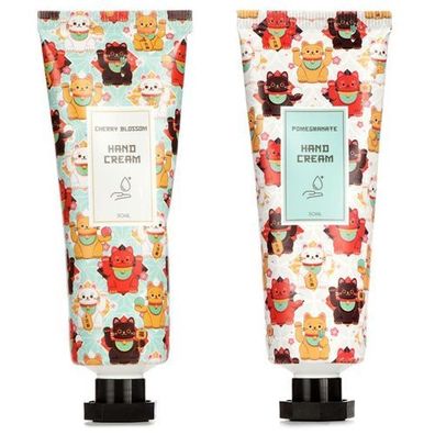 Maneki Neko Glückskatze Handcreme 50ml - Granatapfel & Kirsche Blossom (pro Stück)