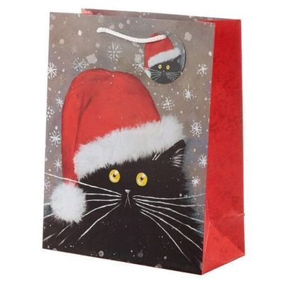 Weihnachten 2020 Kim Haskins Katze Geschenktasche - Groß (pro Stück)