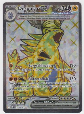 Pokemon - Despotar ex 211/197 OBF DE - Fullart - NM Deutsch