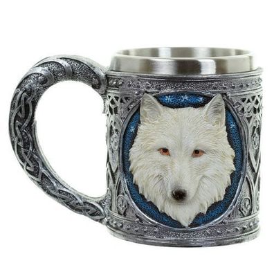 Weißer Wolf dekorativer Krug