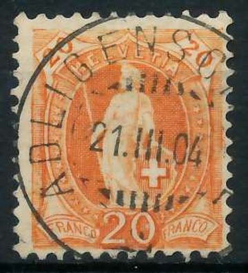 Schweiz Stehende Helvetia Nr 58YC zentrisch gestempelt X6B62B2