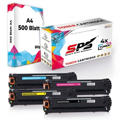 4x Toner 125A CB540A CB541A CB542A CB543A kompatibel für HP Color Laserjet CP1213 ...